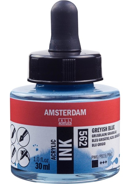 Amsterdam Akrilik Mürekkep : Acrylic Ink : 30ML : Greyish Blue 562