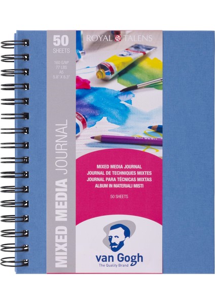 Van Gogh Çok Amaçlı Defter A5 - 160 Gr. 50 Ypr. Spiralli Sert Kapak