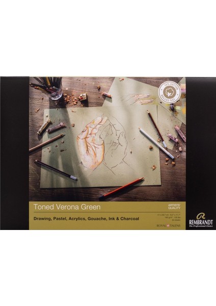 Toned Paper Resim Defteri Verona Green A4 - Yeşil Kağıt - 50 Yaprak