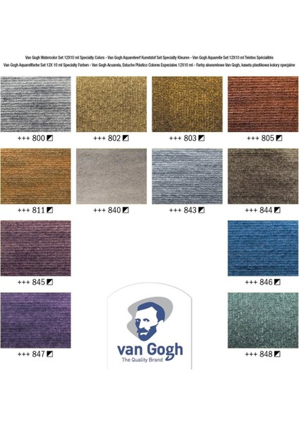 Suluboya Tüp 10 ml 12'li Set Specıal Colours (Plastik Kutu)