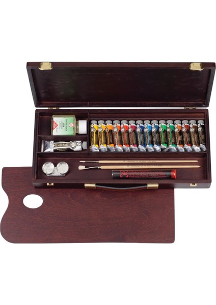 Yağlı Boya Takımı Box Traditional - 15 x 15 ml + 1 x 40 ml + 8 Aksesuar (Ahşap Kutu)