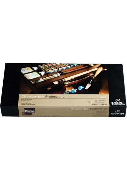 Yağlı Boya Takımı Box Professional 12 x 40 ml + 1 x 60 ml + 11 Aksesuar (Ahşap Kutu)
