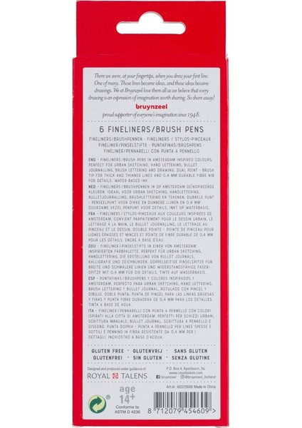 Finelıner Çift Taraflı Kalem Seti 6 Renk - Amsterdam fiyatları