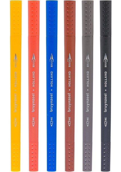Finelıner Çift Taraflı Kalem Seti 6 Renk - Amsterdam modelleri