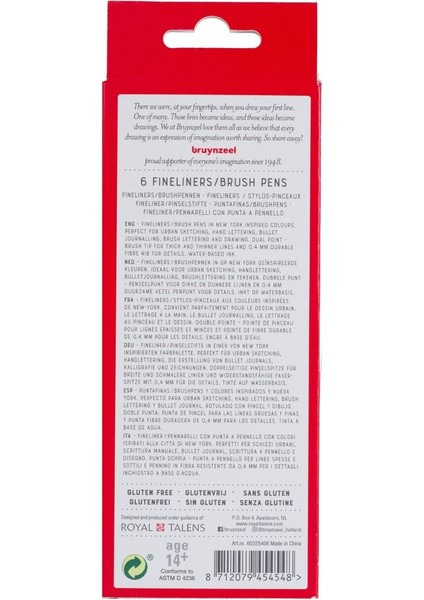 Finelıner Çift Taraflı Kalem Seti 6 Renk - New York fiyatları