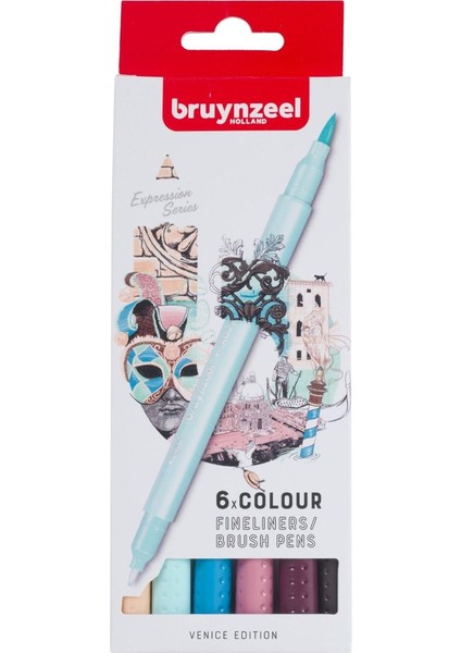 Finelıner Çift Taraflı Kalem Seti 6 Renk - Venıce