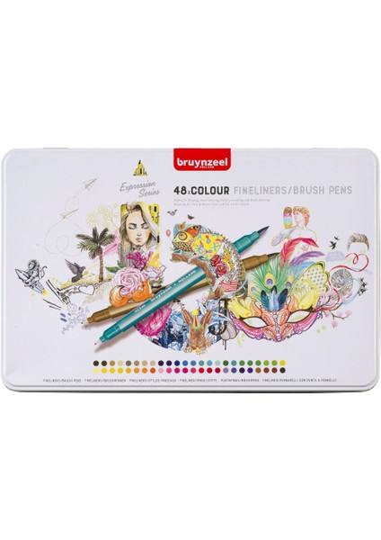 Finelıner Çift Taraflı Kalem Seti 48 Renk