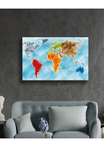 Eliza Home Yağlı Boya Dünya Haritası Tablo fiyatları
