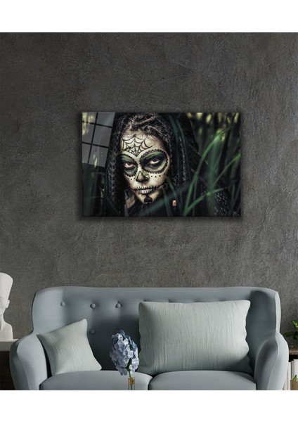 Eliza Home Kafatası Makyajı Yerli Kadın Cam Tablo fiyatları