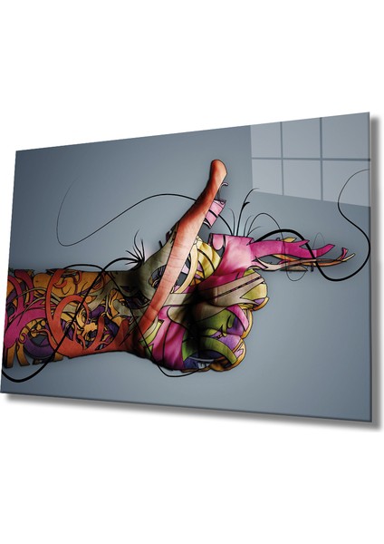 Eliza Home Illüstrasyon Cam Tablo Illustration Art