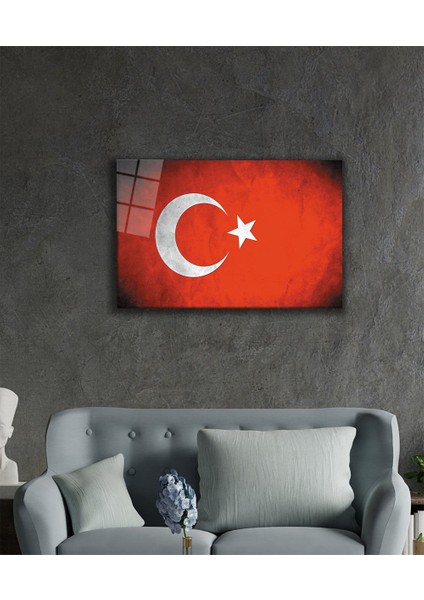 Eliza Home Türk Bayrağı Cam Tablo Turkish Flag fiyatları