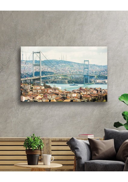 Eliza Home Istanbul Boğaz Köprü Manzaralı Cam Tablo