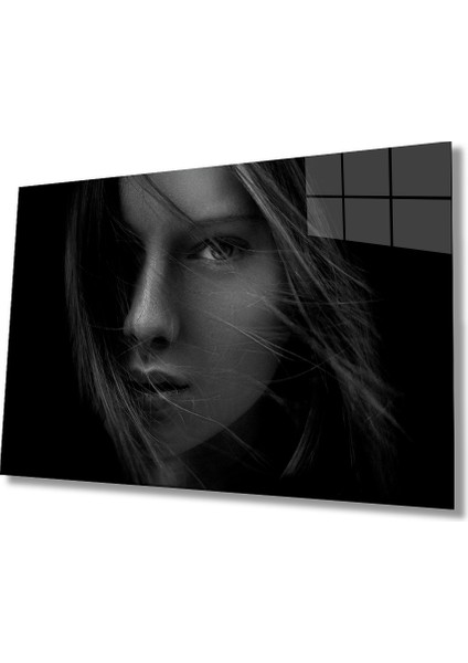 Eliza Home Siyah Beyaz Insan Fotoğrafları Kadın Cam Tablo