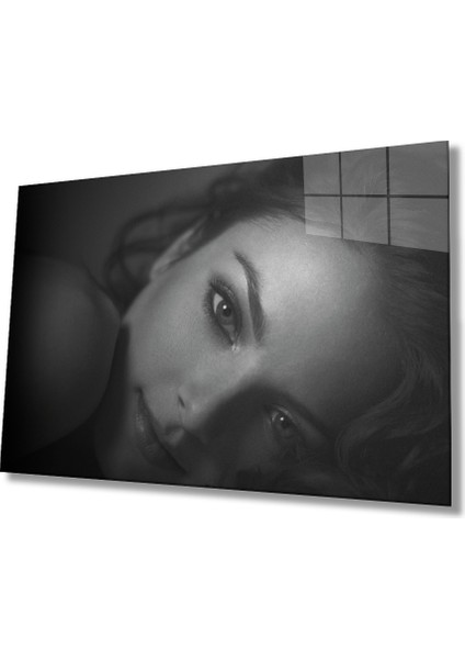 Eliza Home Siyah Beyaz Insan Fotoğrafları Kadın Cam Tablo