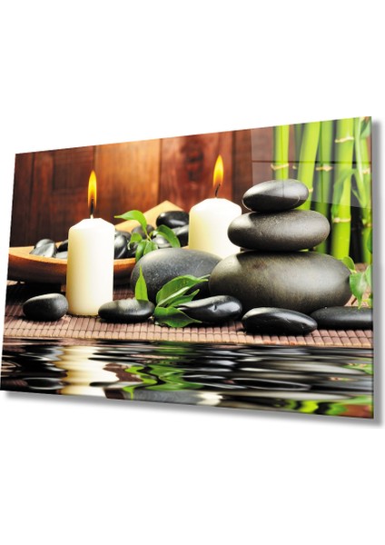 Eliza Home Mum Taş Spa Cam Tablo Candle Stone Spa