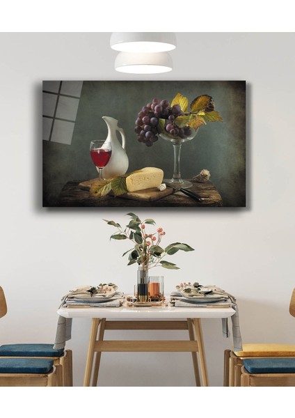Eliza Home Üzüm Peynir Kadeh Natürmort Cam Tablo fiyatları