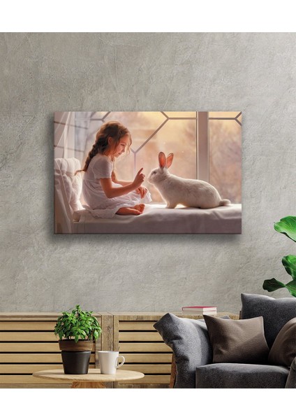 Eliza Home Çocuk ve Tavşan Cam Tablo fiyatları