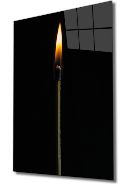 Eliza Home Ateş Kibrit Cam Tablo Fire Matches Glas