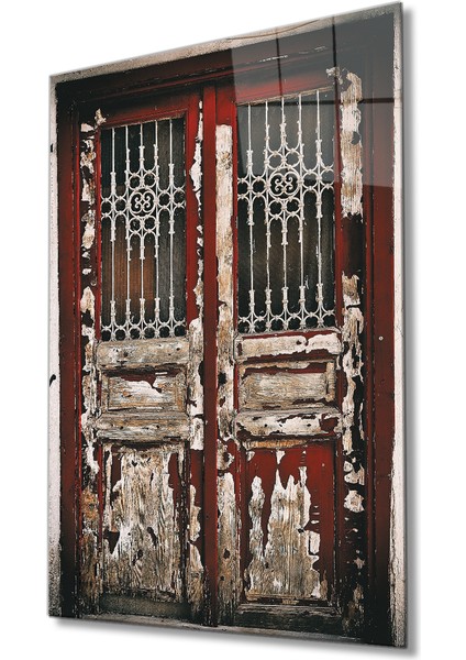 Eliza Home Kırmızı Eski Ahşap Kapı Görselli fiyatları