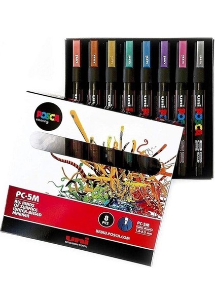 Posca Pc-5m Markör 8li Paket Metalik Renkler