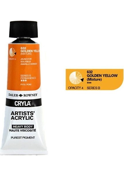 Dr Cryla Artist Akrilik Boya 75ML 632 Golden Yellow Seri B
