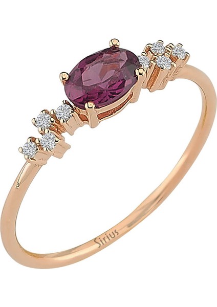 Pırlanta ve Oval Pembe Radolite Taşlı Yüzük 0417R0230
