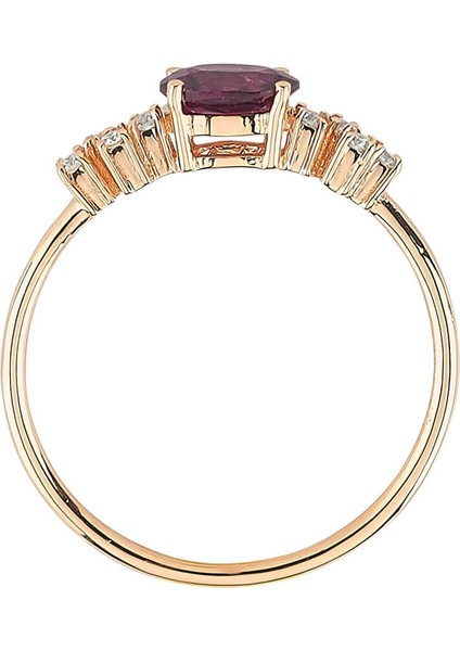 Pırlanta ve Oval Pembe Radolite Taşlı Yüzük 0417R0230 modelleri