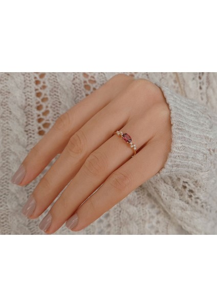 Pırlanta ve Oval Pembe Radolite Taşlı Yüzük 0417R0230 indirimleri