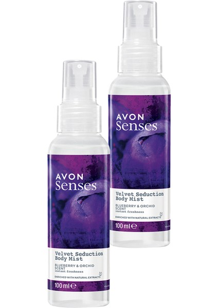 Velvet Seduction Yaban Mersini ve Orkide Kokulu Vücut Spreyi 100 Ml. İkili Set