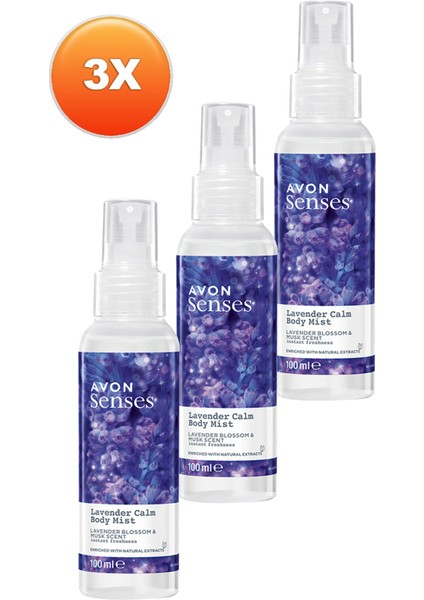 Lavender Calm Lavanta ve Misk Kokulu Vücut Spreyi 100 Ml. Üçlü Set