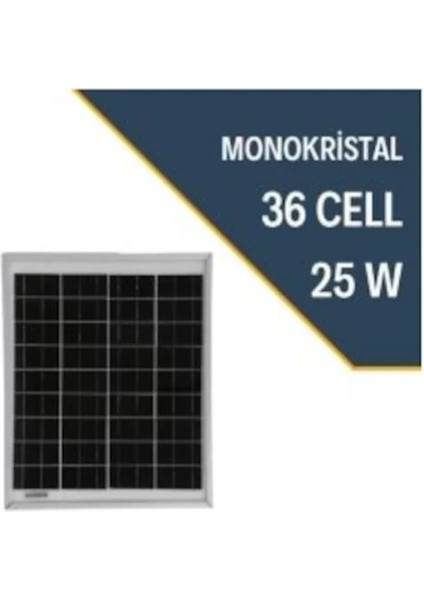 Teknovasyon Arge 25 Watt Monokristal Güneş Paneli 25 W 12V Mono Kristal Güneş Panel