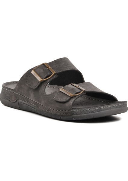 64.002 Gri Çift Bantlı Erkek Terlik modelleri