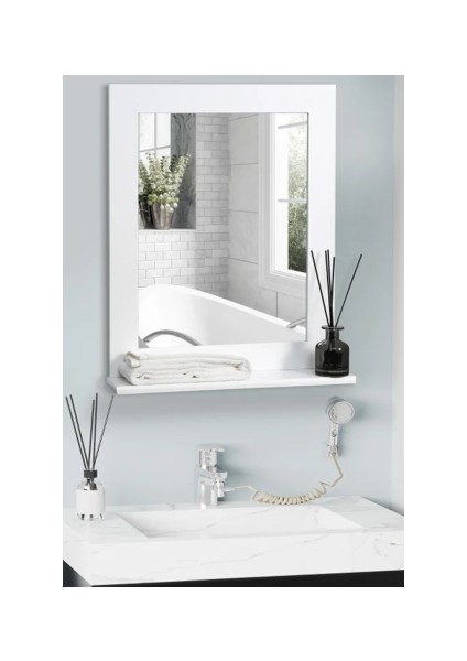 Banyo Rafı Aynalı Banyo Dolabı Lavabo Üstü Raf 3030