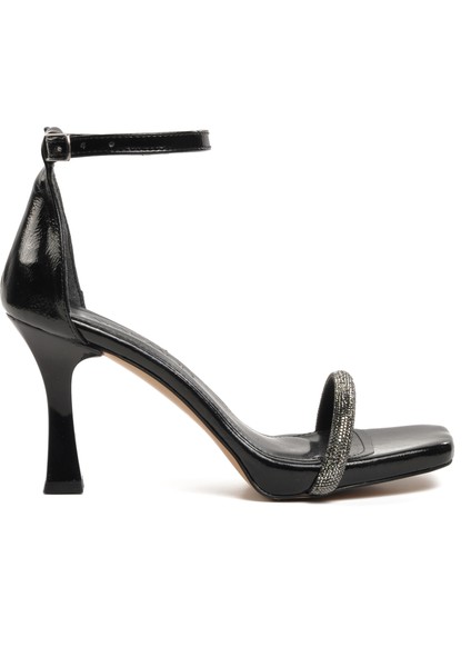 290 Siyah Ayna Kadın Abiye Ayakkabı