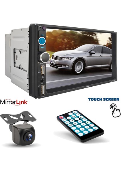 Double Teyp 7 4X45W Mirrorlink Bt/usb/sd/mp5/aux/fm Kameralı Twogo GO-3355