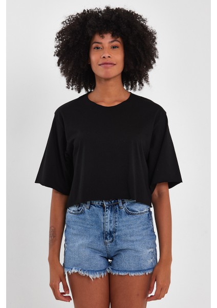 Kadın Basic Oversize Crop