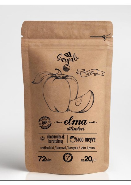 Sağlıklı Gıda Dondurularak Kurutulmuş Tarçınlı Elma Dilim Kurusu 6'lı ( Freeze Dried Meyve Cipsi )