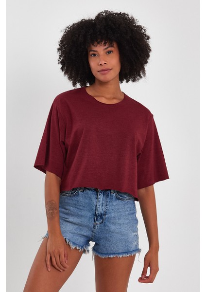 Kadın Basic Oversize Crop