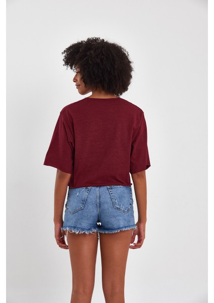 Kadın Basic Oversize Crop