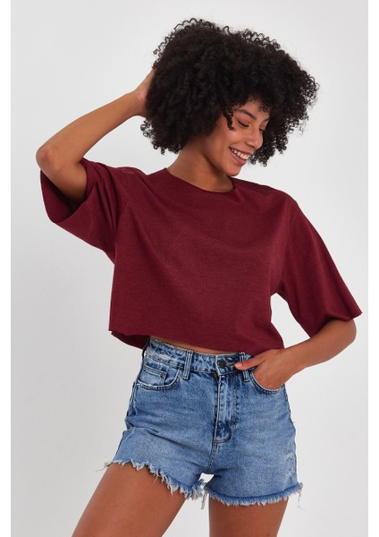 Kadın Basic Oversize Crop