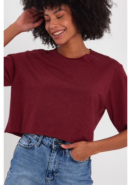 Kadın Basic Oversize Crop