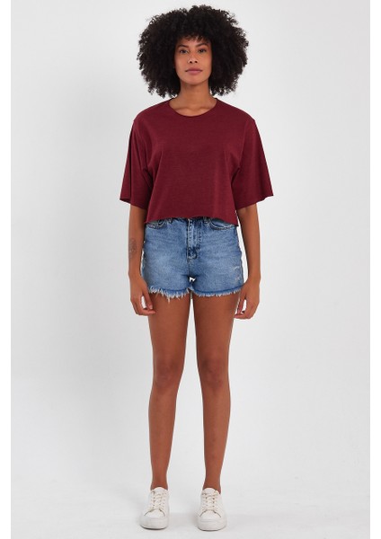 Kadın Basic Oversize Crop
