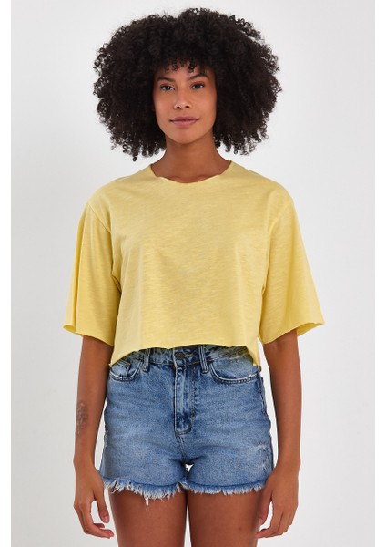 Kadın Basic Oversize Crop