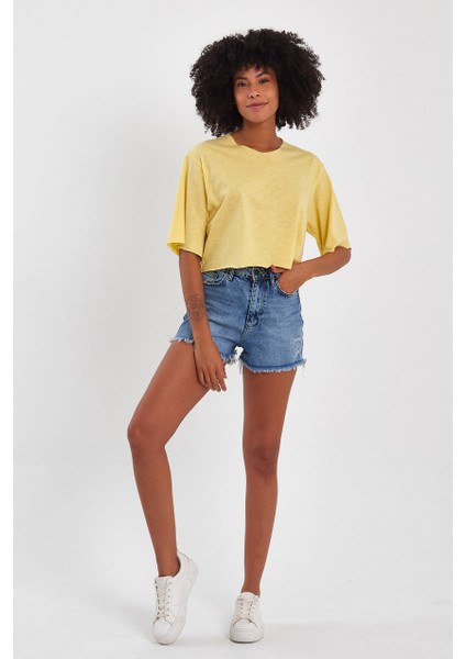 Kadın Basic Oversize Crop
