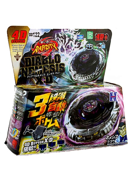 Rapidity Beyblade Metal Fusion 4d System Diablo Nemesis X:d BB-122 BB122 Bb 122 Fırlatıcılı Set