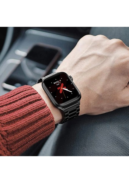 Apple Watch 42MM 44MM 45MM Watch Seri 3 4 5 6 7 Se Uyumlu Ironweft Döküm Çelik Metal Kordon