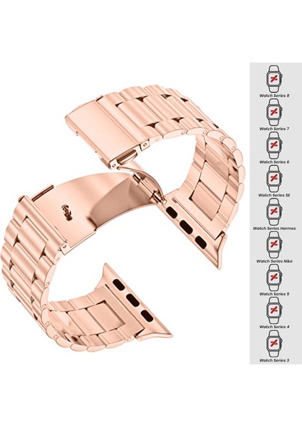 Apple Watch 42MM 44MM 45MM Watch Seri 3 4 5 6 7 Se Uyumlu Ironweft Döküm Çelik Metal Kordon fiyatları