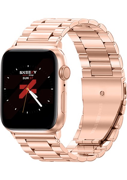 Apple Watch 42MM 44MM 45MM Watch Seri 3 4 5 6 7 Se Uyumlu Ironweft Döküm Çelik Metal Kordon