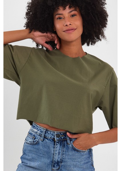 Kadın Basic Oversize Crop