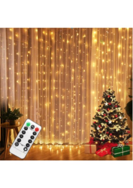 Perde LED 2 Metre Kumandalı 8 Ayrı Moda Sahip ( 2 mt x 2 mt ) Perde LED Peri LED USB